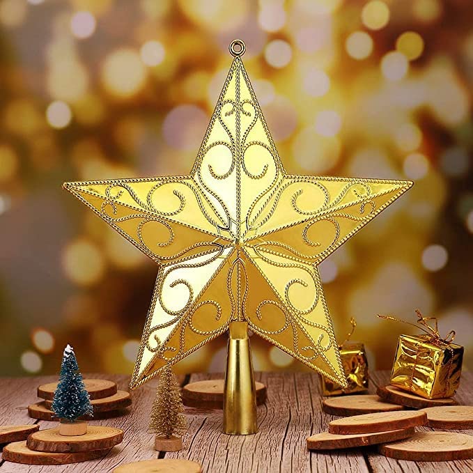 Glittering Gold Star Tree Topper